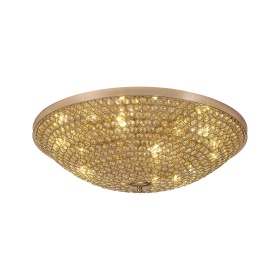 IL30763  Ava Crystal Flush Ceiling 9 Light French Gold